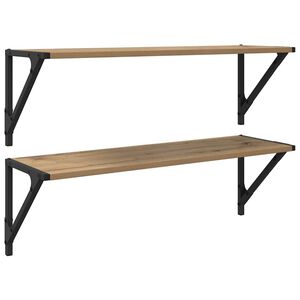 vidaXL Wall Shelves 2 pcs Artisan Oak 80 x 25 x 25.5 cm
