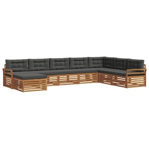 vidaXL Outdoor Sofa Set 8 pcs Natural and Anthracite Solid Acacia Wood