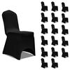 vidaXL Chair Cover | Set of 18 | Black | 90% Polyester, 10% Elastane