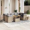 vidaXL 10 Piece Garden Sofa Set with Cushions Beige Poly Rattan