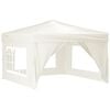 vidaXL Folding Party Tent with Sidewalls Cream 3x3 m