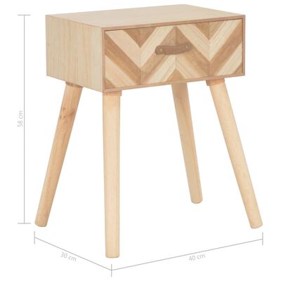 vidaXL Bedside Cabinet with Drawer 44x30x58 cm Solid Wood