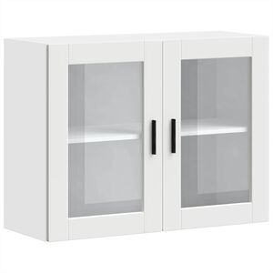 vidaXL Kitchen Wall Cabinet with Glass Door Porto White