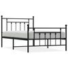 vidaXL Metal Bed Frame without Mattress with Footboard Black 107x203cm