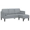 vidaXL Sofa Set with Cushion 2 pcs Light Grey Polyester