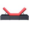 vidaXL Sun Lounger with Cushion Poly Rattan Black