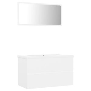 vidaXL Bathroom Furniture Set White Engineered Wood