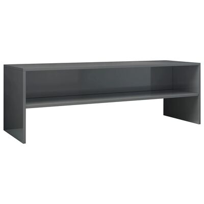 vidaXL TV Cabinet High Gloss Grey 120x40x40 cm Engineered Wood