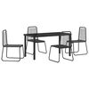 vidaXL Garden Dining Set 5 pcs Black Powder-Coated Steel