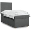 vidaXL Box Spring Bed with Mattress Dark Grey King Single Fabric
