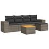 vidaXL 6 Piece Garden Sofa Set with Cushions Grey Poly Rattan