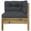 vidaXL Garden Sofa with Cushions and Footstool 2-Seater