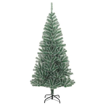 vidaXL Artificial Christmas Tree with Flocked Snow Green 210 cm