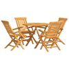vidaXL 5 Piece Garden Dining Set Solid Wood Teak