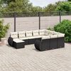 vidaXL 11 Piece Garden Sofa Set with Cushions Black Poly Rattan