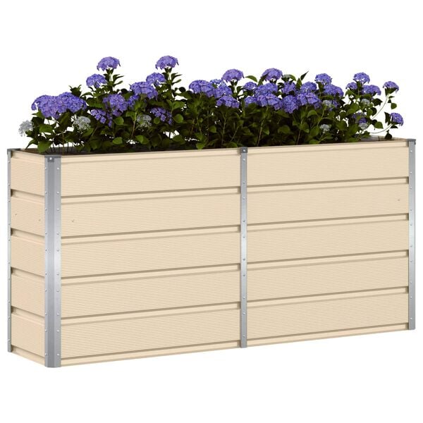 vidaXL Planter Ivory 160 x 40 x 75 cm Steel
