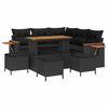 vidaXL Garden Sofa Set 9 pcs Black Poly Rattan