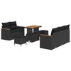 vidaXL Garden Sofa Set 8 pcs Black Poly Rattan