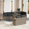 vidaXL Garden Sofa Set with Storage 9 pcs Grey Poly rattan