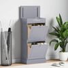 vidaXL Shoe Cabinet Grey 50x28x98 cm Paulownia Wood