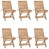 vidaXL Folding Chairs with Cushions 6 pcs Solid Teak Wood