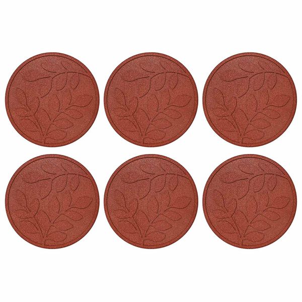 vidaXL Stepping Stone 6 pcs Red &Oslash; 44 x 2 cm Rubber