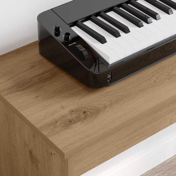 vidaXL Keyboard Stand Artisan Oak 130 x 32 x 64 cm Engineered Wood