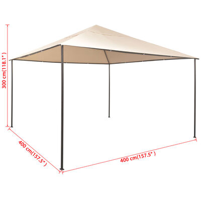 vidaXL Gazebo Pavilion Tent Canopy 4x4 m Steel Beige