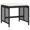 vidaXL 17 Piece Garden Dining Set with Cushions Black Poly Rattan