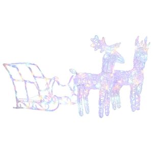 vidaXL Reindeer And Sleigh Christmas Decoration | Colourful