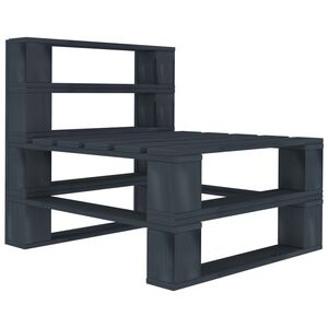 vidaXL Garden Pallet Middle Sofa Wood Grey