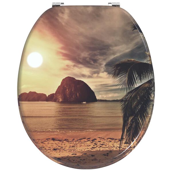 vidaXL Soft-Close Toilet Seat Orange 44 x 38 cm MDF board