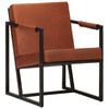 vidaXL Armchair Brown Real Leather