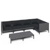 vidaXL 6 Piece Garden Lounge Set with Cushions Poly Rattan Dark Grey
