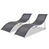 vidaXL Sunlounger | Set of 2 | Black and Grey