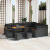 vidaXL Garden Sofa Set with Cushion 13 pcs Black Poly Rattan