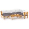 vidaXL 8 Piece Garden Lounge Set with Cushions Solid Acacia Wood