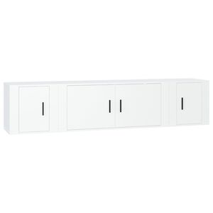vidaXL 3 Piece TV Cabinet Set White Engineered Wood