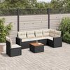 vidaXL 7 Piece Garden Sofa Set with Cushions Black Poly Rattan
