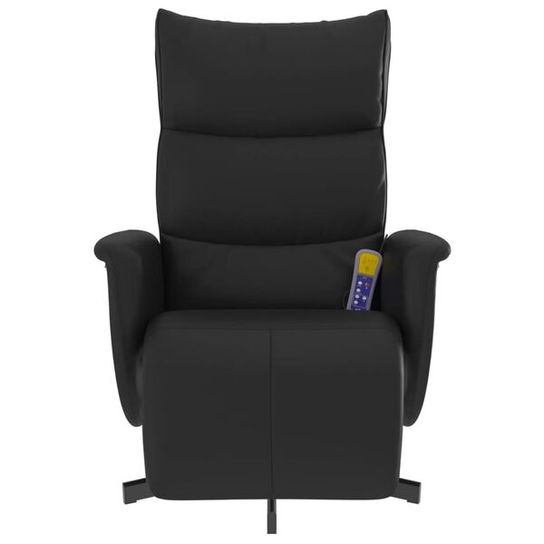 vidaXL Massage Recliner Chair with Footrest Black Faux Leather
