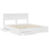 vidaXL Bed Frame with Headboard White 180 x 200 cm Engineered Wood