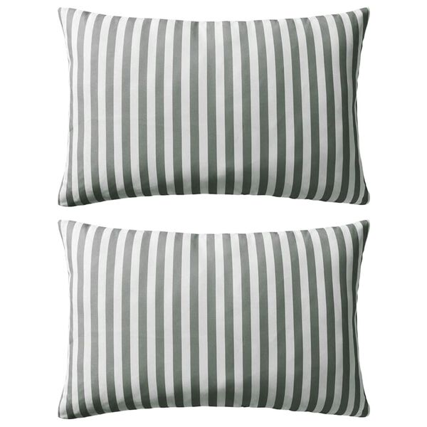 vidaXL Outdoor Pillows 2 pcs Stripe Print 60x40 cm Grey