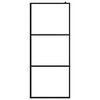 vidaXL Walk-in Shower Wall with Clear ESG Glass Black 100x195 cm