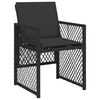 vidaXL 17 Piece Garden Dining Set with Cushions Black Poly Rattan