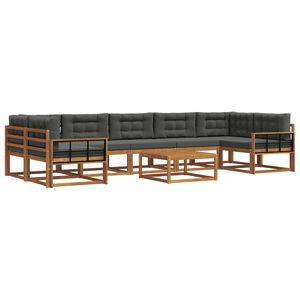 vidaXL Outdoor Sofa Set with Cushion 8 pcs Natural and Anthracite