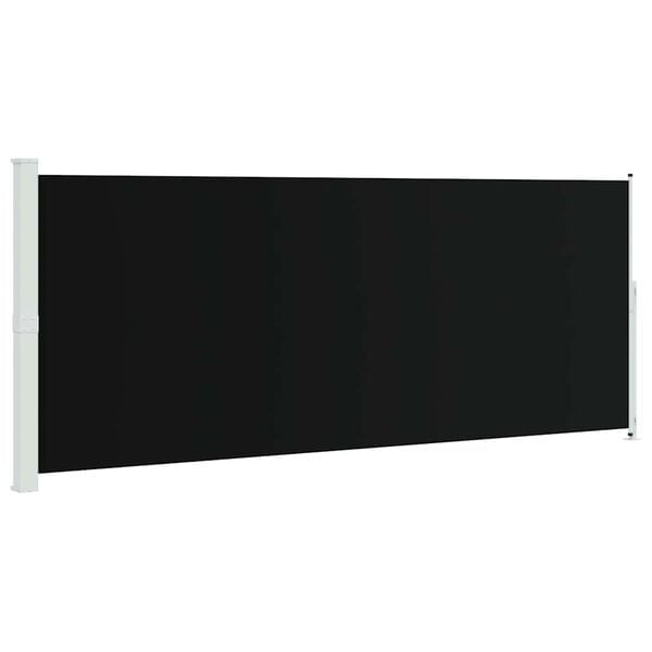 vidaXL Patio Retractable Side Awning 200x500 cm Black