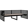 vidaXL Day Bed without Mattress Black 90x190cm Solid Wood Pine
