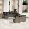 vidaXL 10 Piece Garden Sofa Set with Cushions Grey Poly Rattan