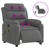vidaXL Electric Massage Recliner Chair Dark Grey Fabric