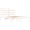 vidaXL Bed Frame without Mattress White Solid Wood Pine King Size